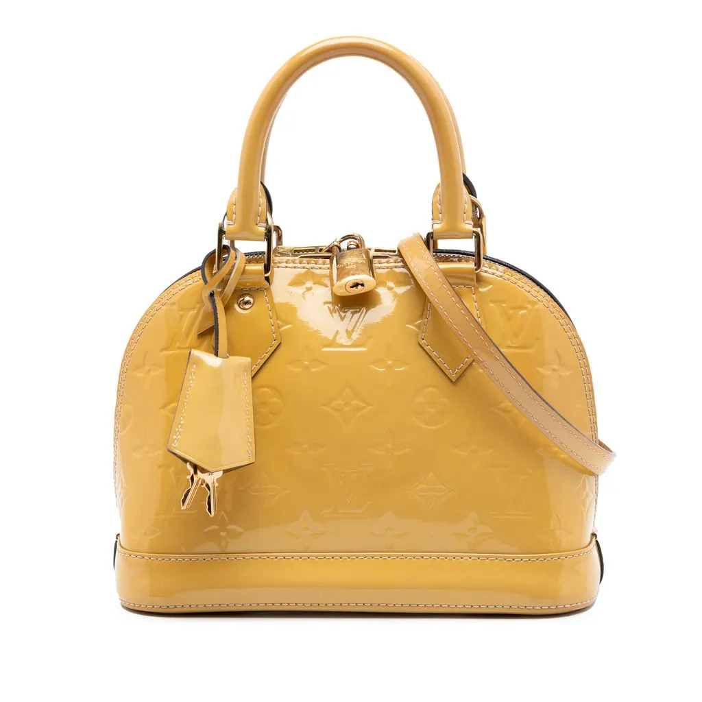 Louis Vuitton Monogram Vernis Alma BB Yellow Leather Very good - Front View