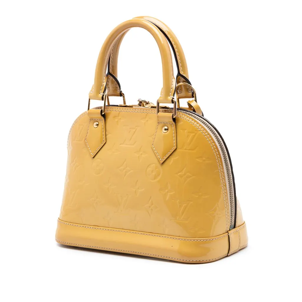Louis Vuitton Monogram Vernis Alma BB Yellow Leather Very good - Back View