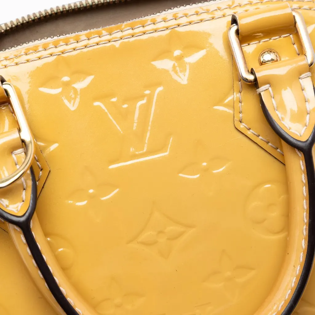 Louis Vuitton Monogram Vernis Alma BB Yellow Leather Very good - Box View
