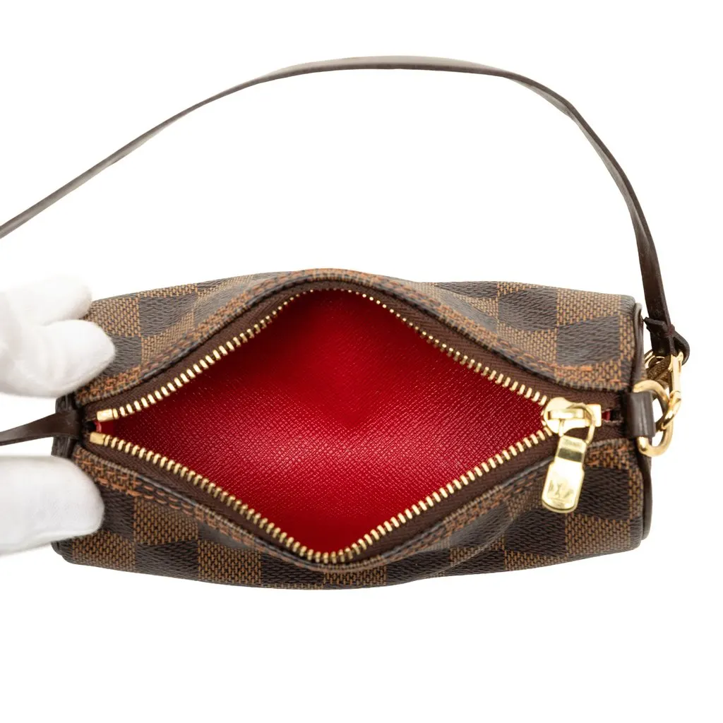 Louis Vuitton Damier Ebene Papillon Pochette Brown Canvas Good - Model View