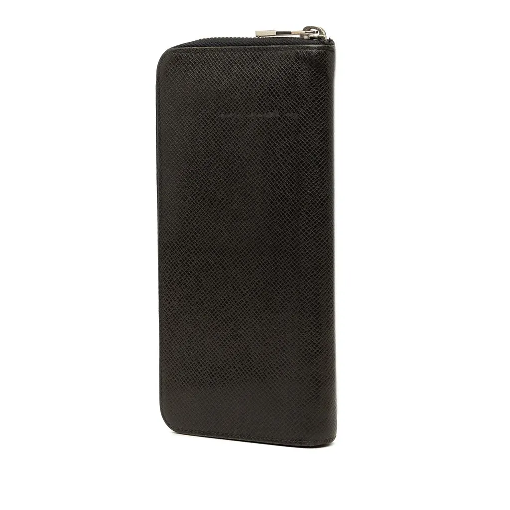 Louis Vuitton Taiga Zippy Vertical Long Wallet Black Leather Good - Back View