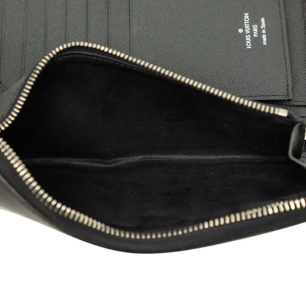 Louis Vuitton Taiga Zippy Vertical Long Wallet Black Leather Good - Box View