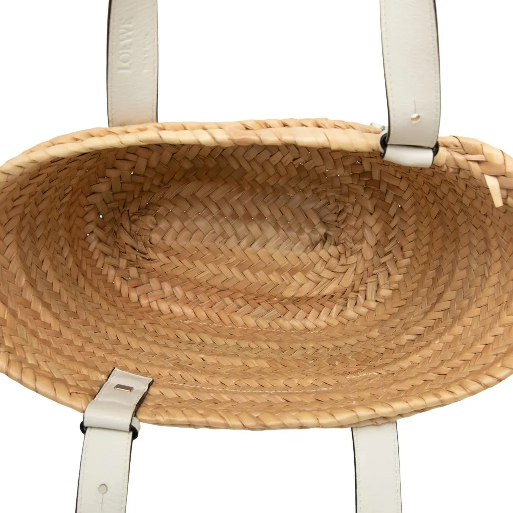 Loewe Small Raffia Anagram Basket Tote Beige Good - Model View