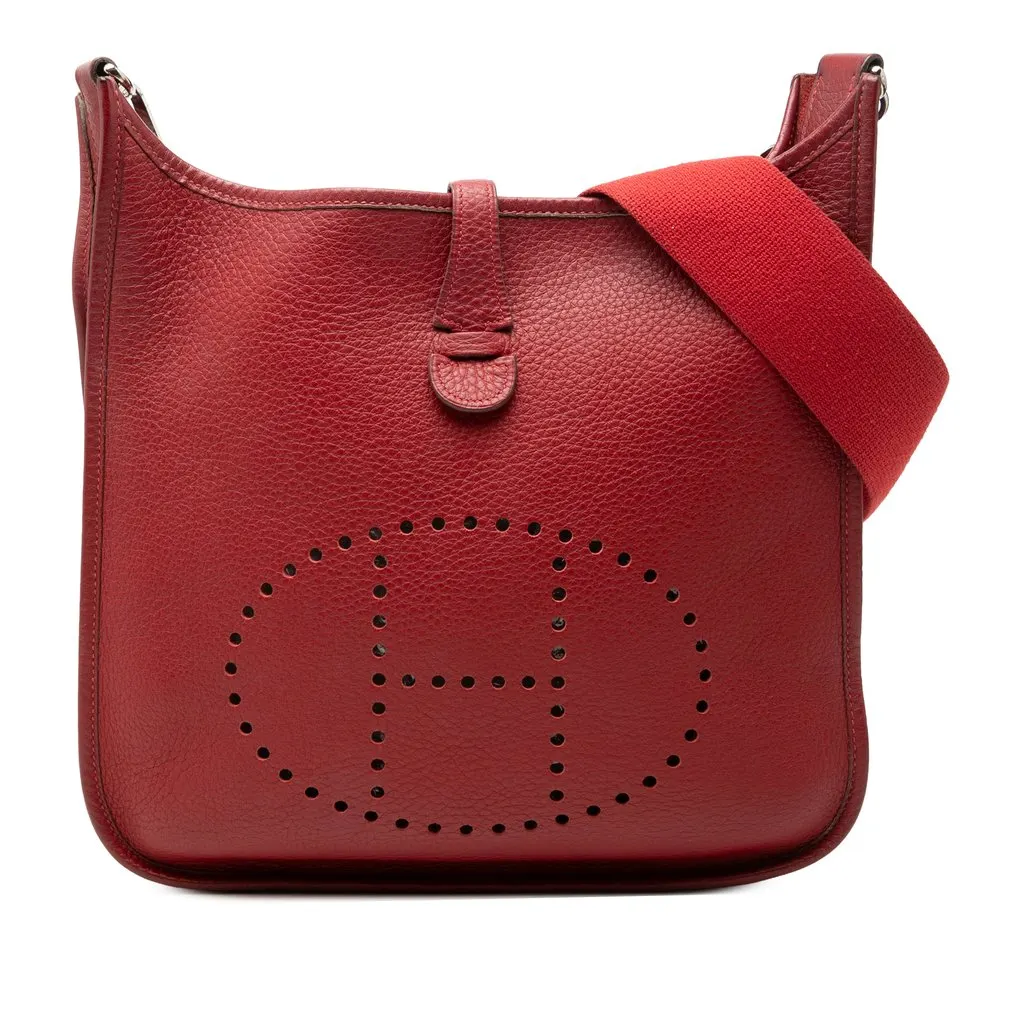 Hermès Clemence Evelyne II PM Red Leather Very good - Front View