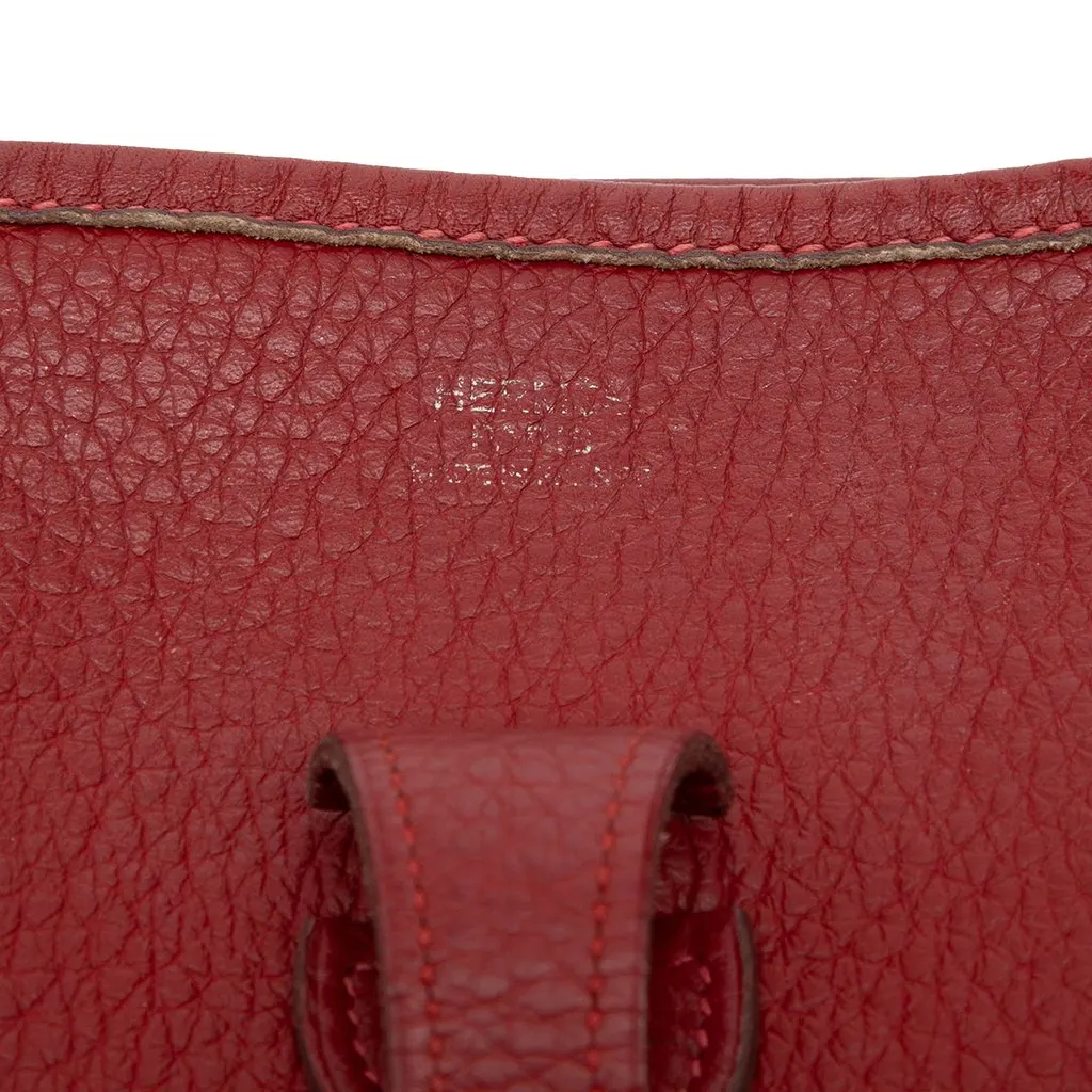 Hermès Clemence Evelyne II PM Red Leather Very good - Box View