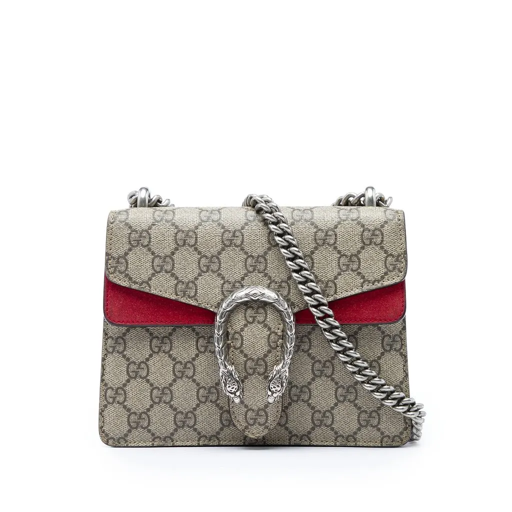 Gucci Small GG Supreme Dionysus Crossbody Beige Canvas Very good - Front View