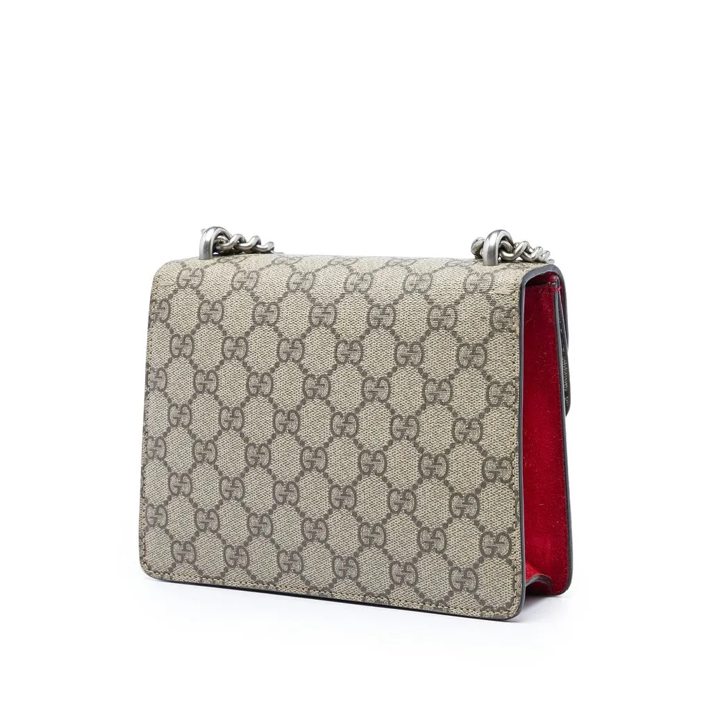 Gucci Small GG Supreme Dionysus Crossbody Beige Canvas Very good - Back View