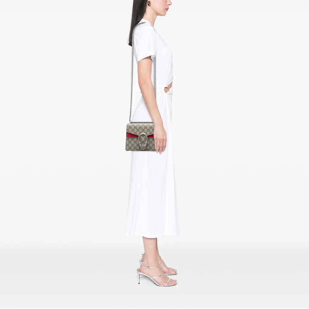 Gucci Small GG Supreme Dionysus Crossbody Beige Canvas Very good - Box View