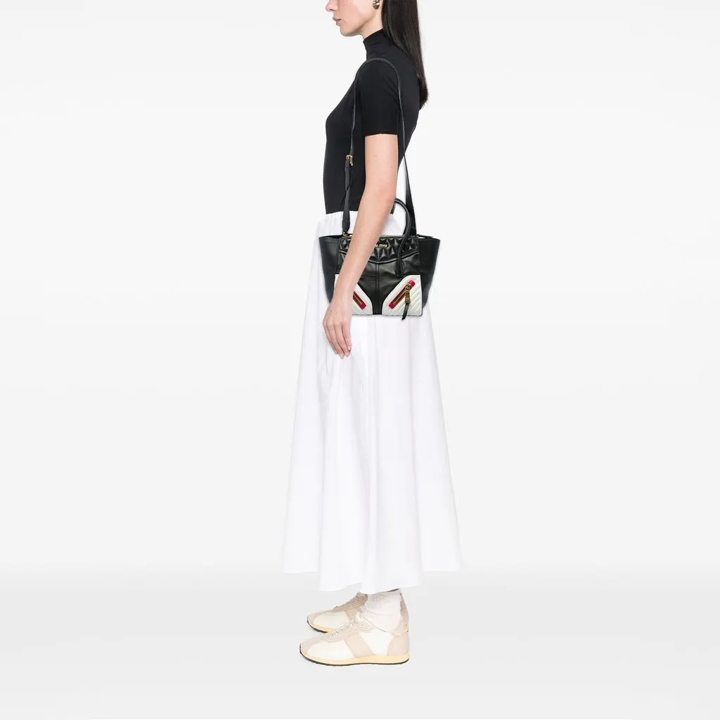 Miu Miu Small Tricolor Nappa Biker Twin Pocket Satchel Black Leather Very good - Box View