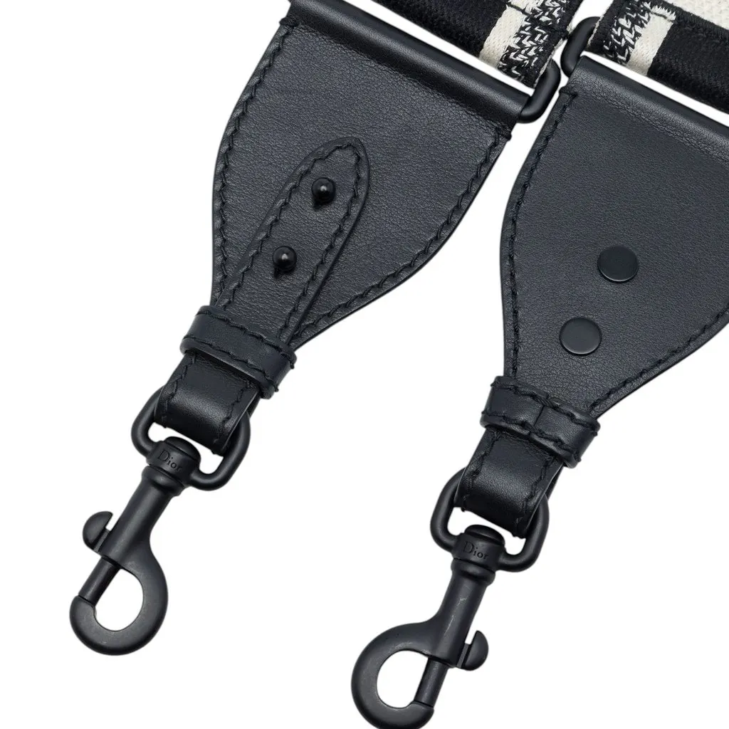 Dior Embroidered Canvas Bag Strap Black Canvas Very good - Inside View