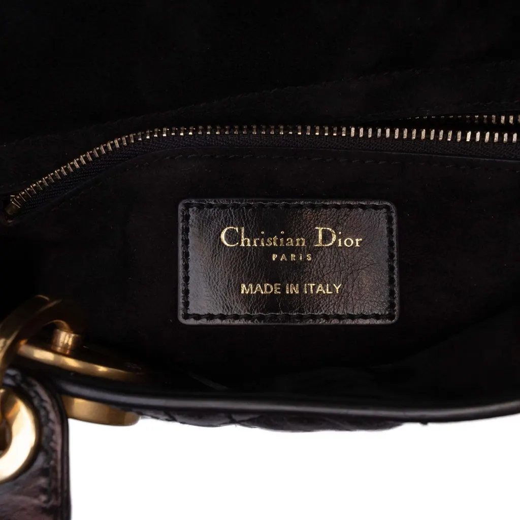 Dior Small Crinkled Patent Cannage My ABCDior Lady Dior Black Leather Very good - Box View
