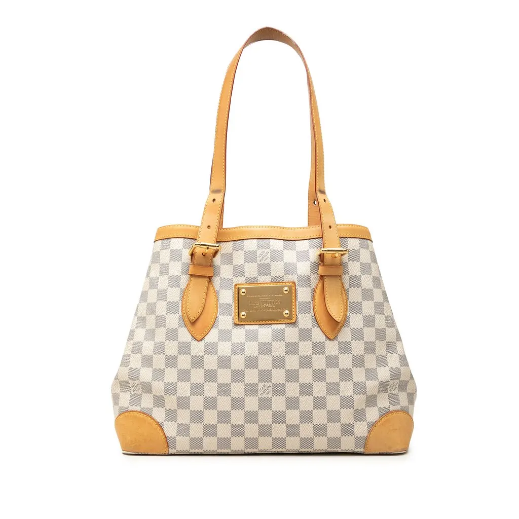 Louis Vuitton Damier Azur Hampstead MM White Very good - Front View