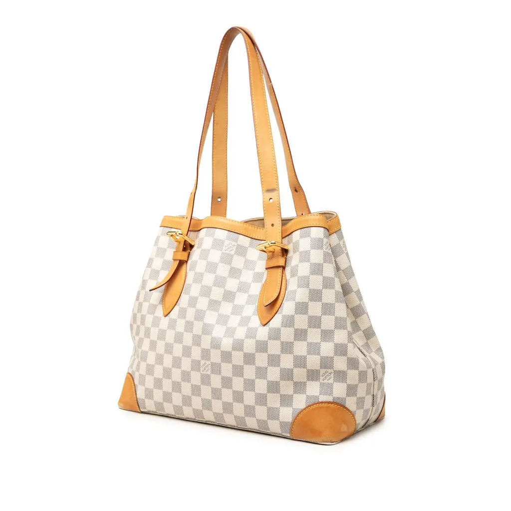 Louis Vuitton Damier Azur Hampstead MM White Very good - Back View