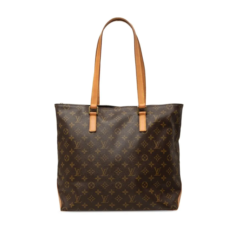 Louis Vuitton Monogram Cabas Mezzo Brown Canvas Good - Front View