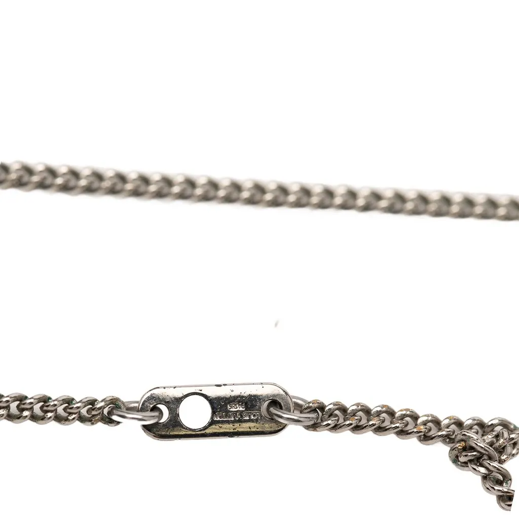 Louis Vuitton Brass Monogram Eclipse Charms Necklace Silver Metal Very good - Box View
