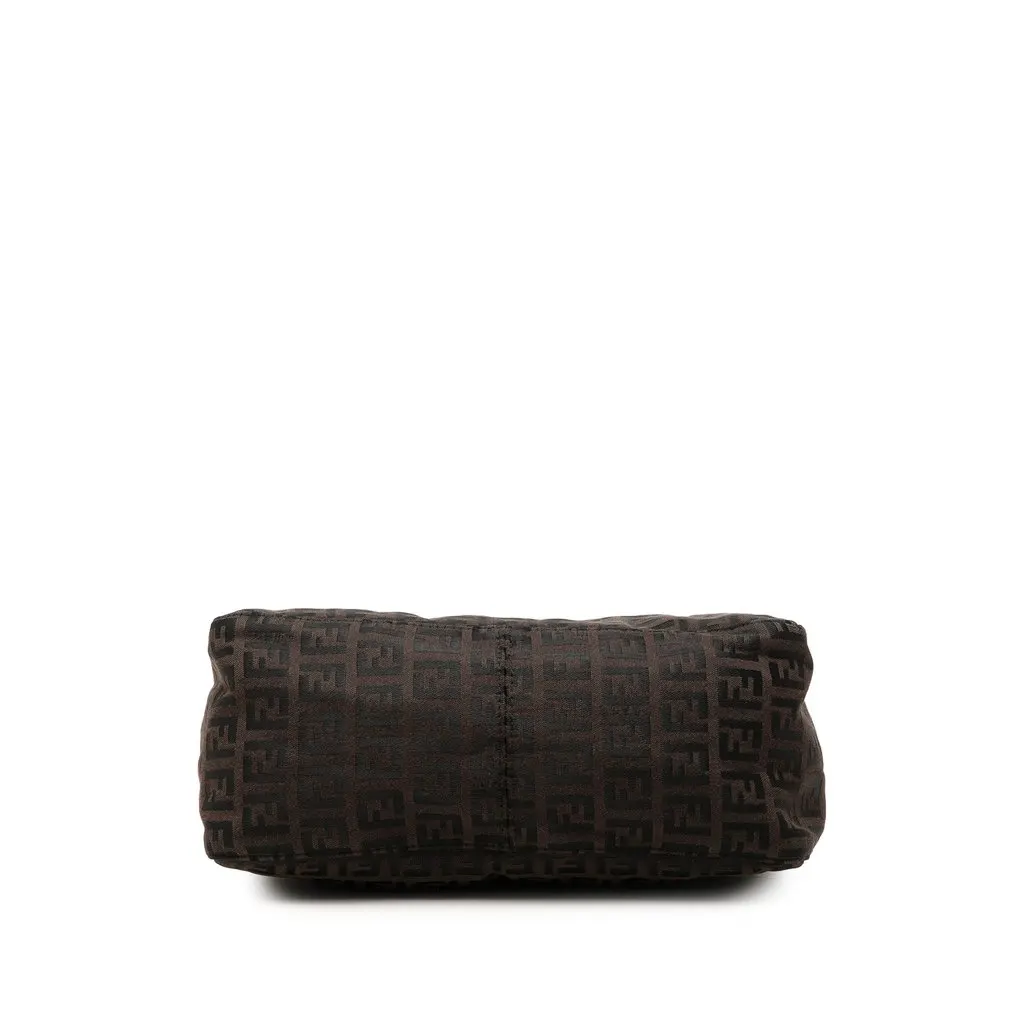 Fendi Zucchino Canvas Handbag Brown Canvas Good - Inside View