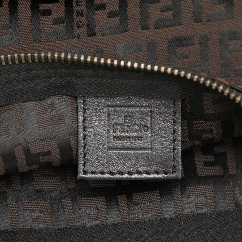 Fendi Zucchino Canvas Handbag Brown Canvas Good - Box View