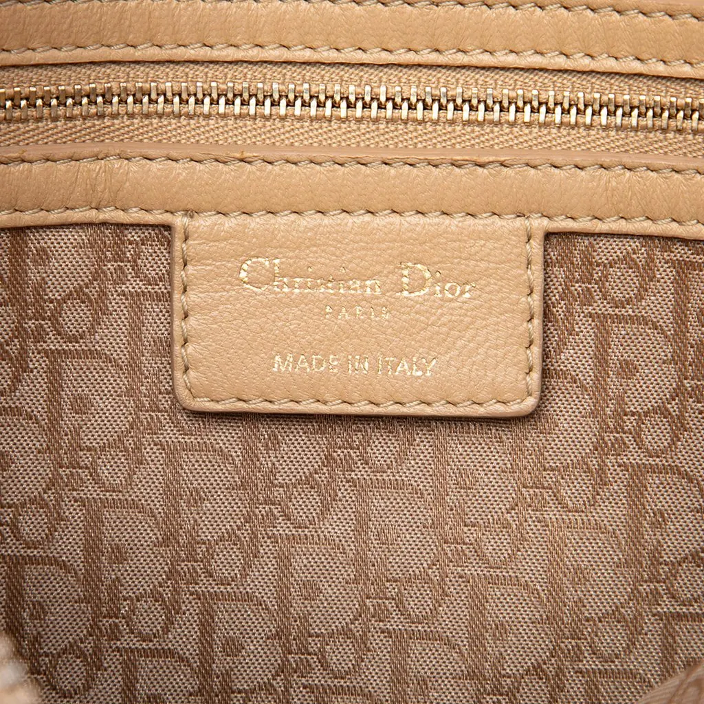 Dior Large Lambskin Cannage Lady Dior Beige Leather Very good - Box View