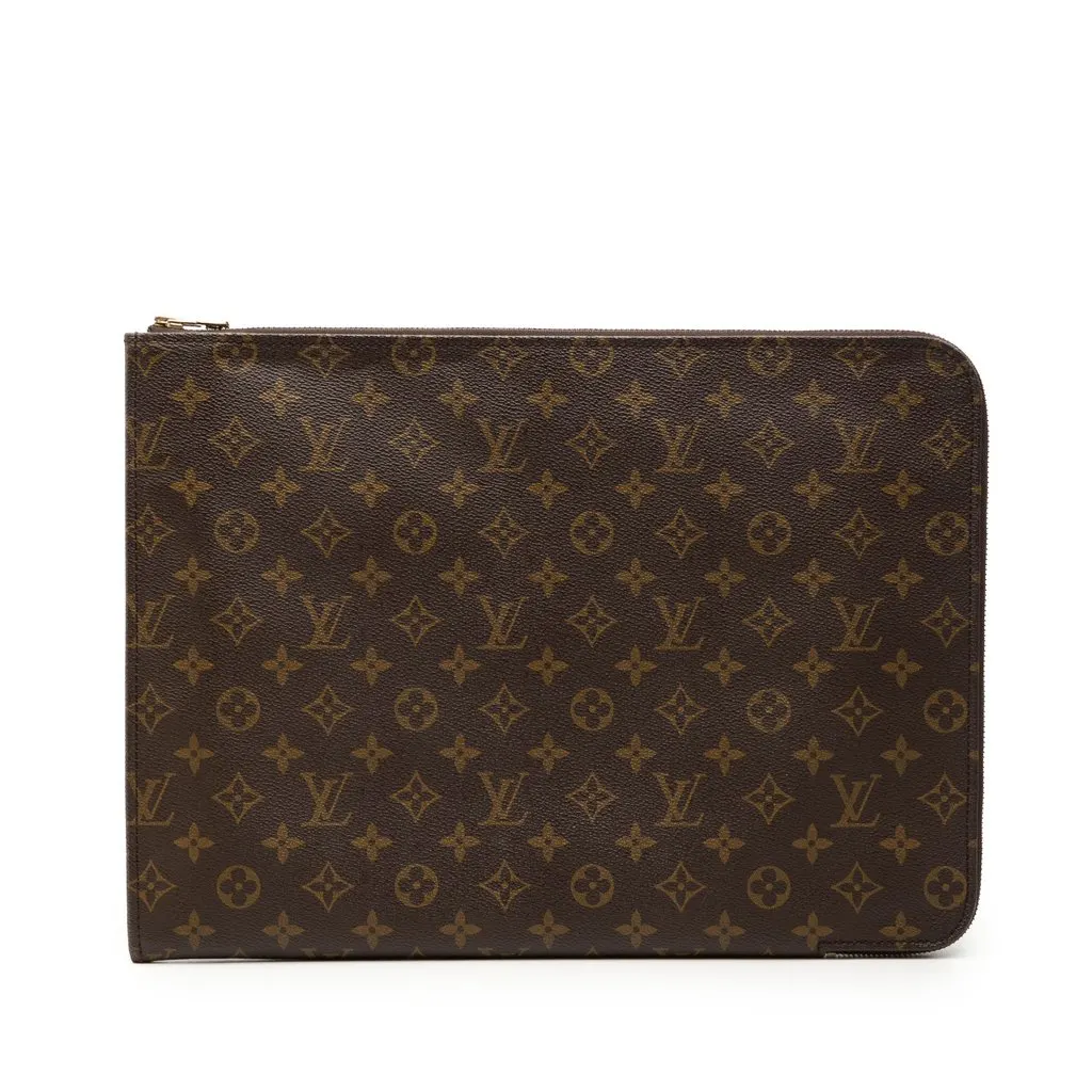 Louis Vuitton Monogram Poche Documents Portfolio Brown Very good - Front View