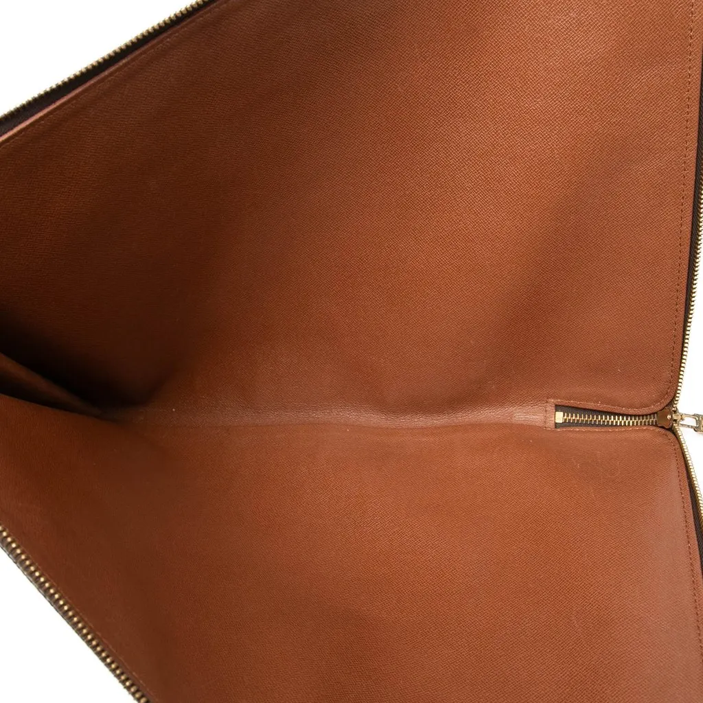 Louis Vuitton Monogram Poche Documents Portfolio Brown Very good - Model View