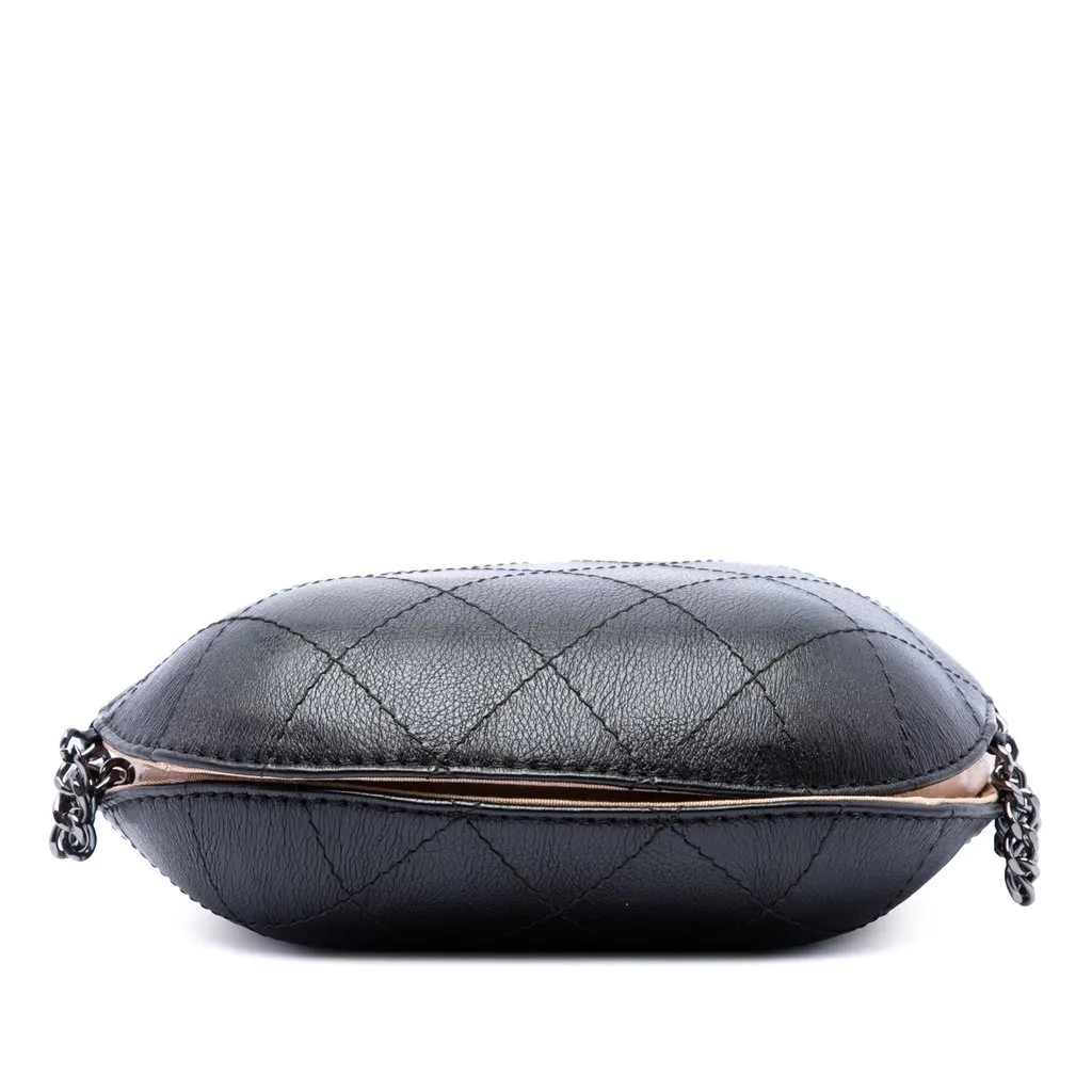 Chanel Small Bicolor Quilted Calfskin Gabrielle Bucket Bag Beige Leather Very good - Inside View