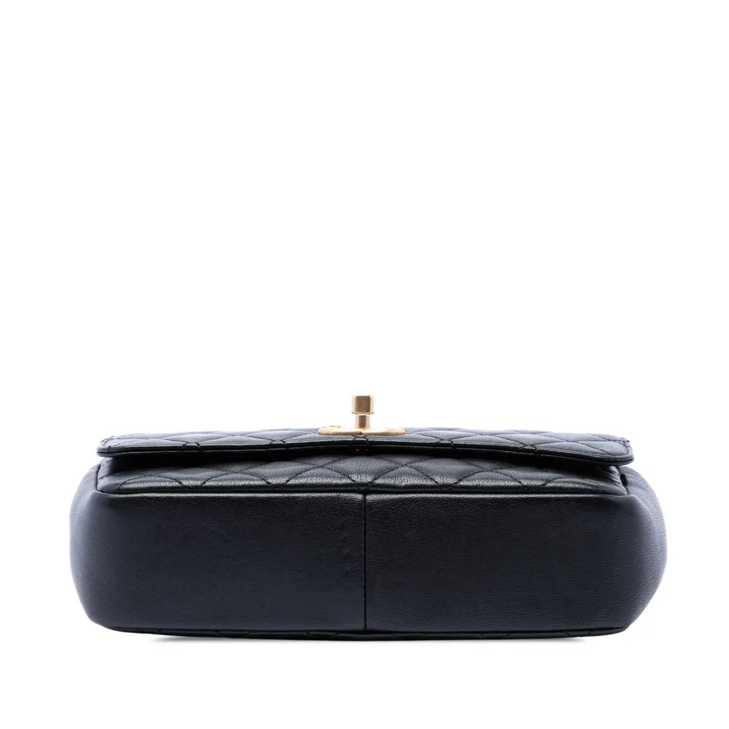 Chanel Medium Quilted Lambskin Private Affair Camellia Flap Black Leather Very good - Inside View