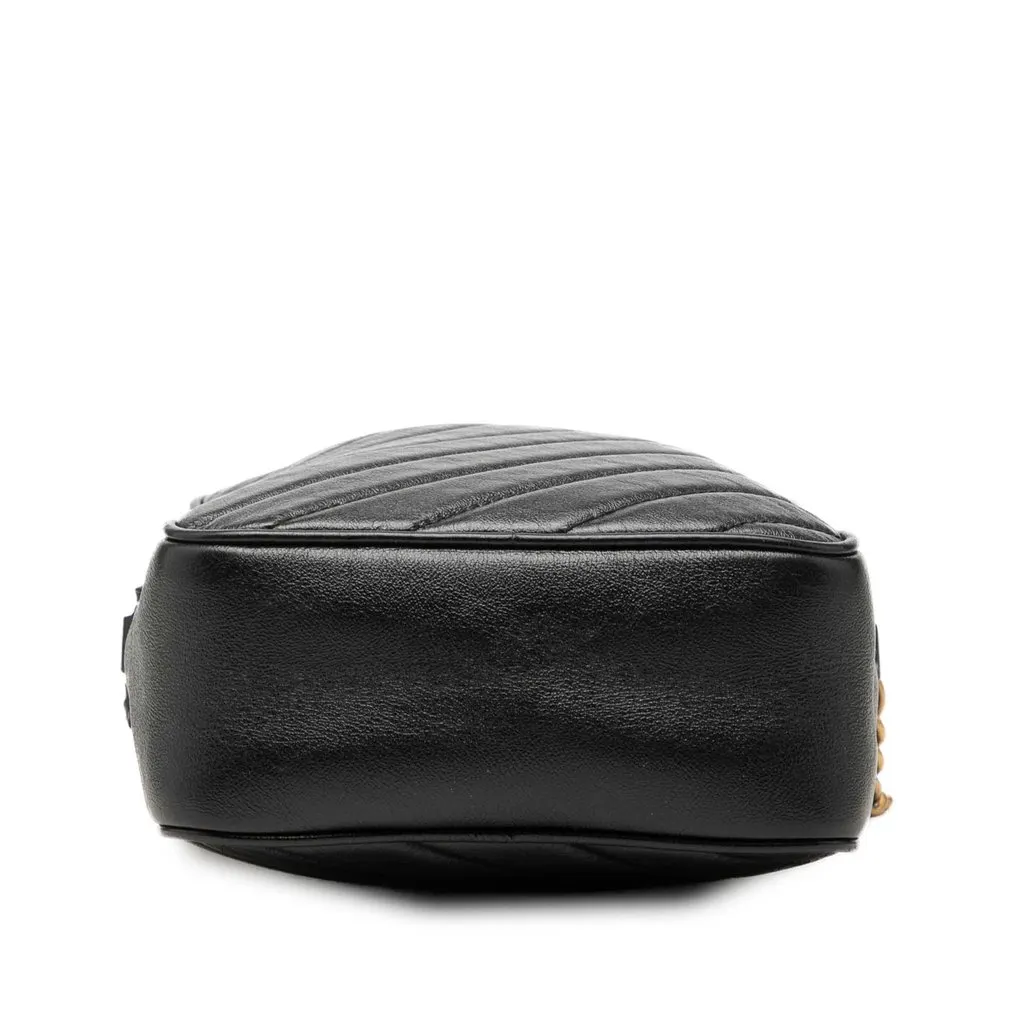 Gucci GG Marmont Matelasse Leather Double Zip Crossbody Black Leather Very good - Inside View