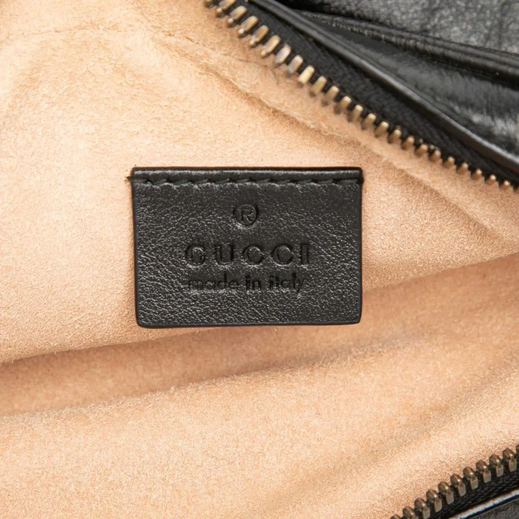 Gucci GG Marmont Matelasse Leather Double Zip Crossbody Black Leather Very good - Box View