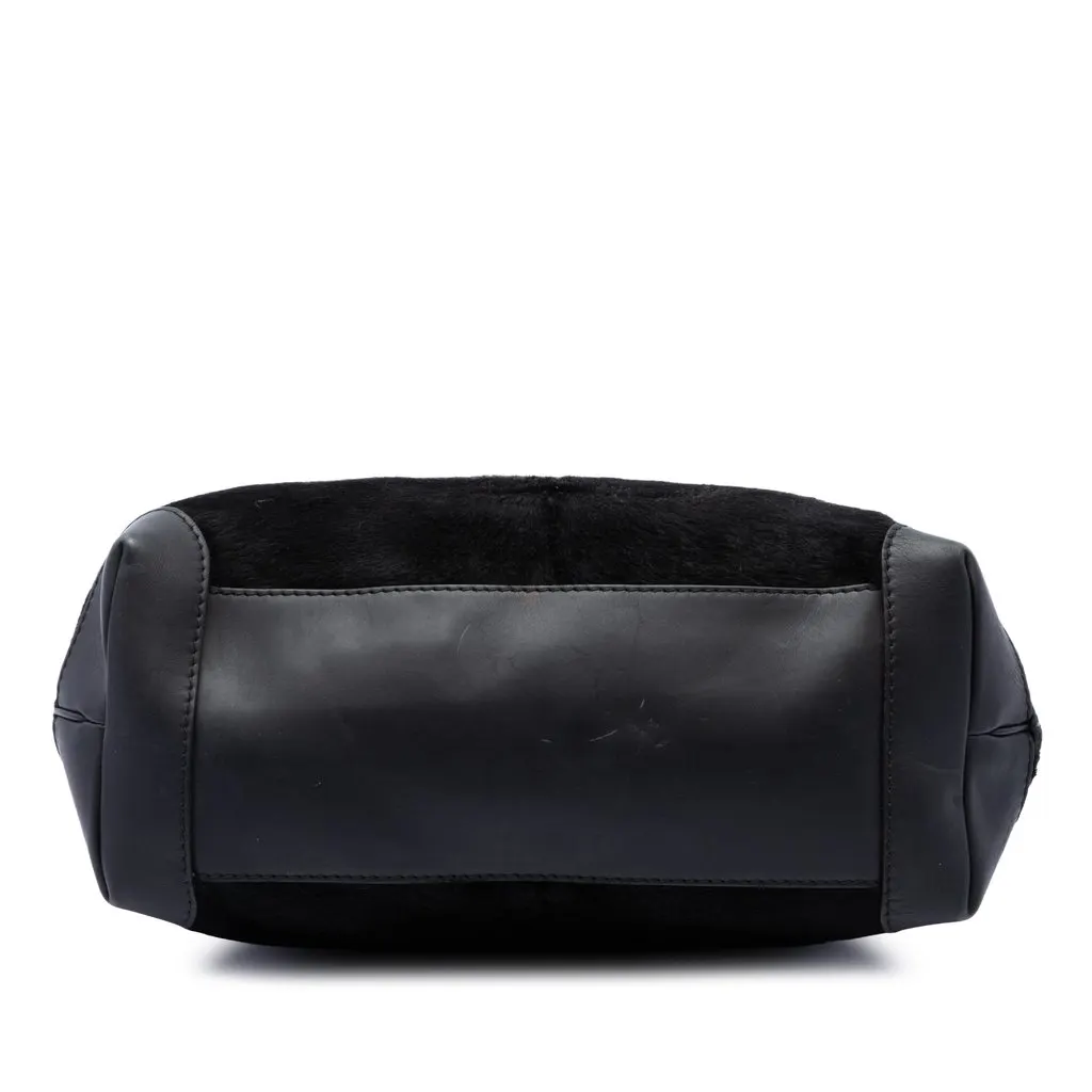 Gucci Pony Hair Stirrup Tote Black Very good - Inside View