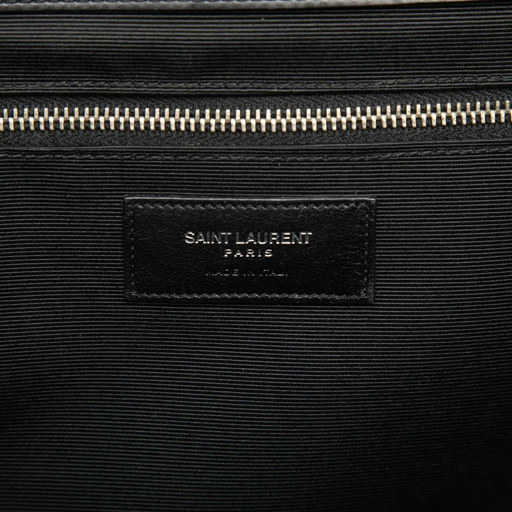 Saint Laurent Large Calfskin Chevron Monogram Envelope Bag Black Leather Good - Box View