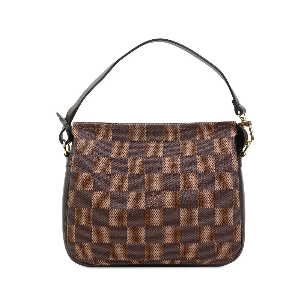 Louis Vuitton Damier Ebene Trousse Pochette Brown Canvas Good - Front View