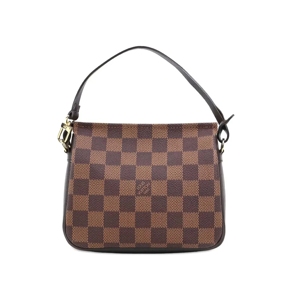 Louis Vuitton Damier Ebene Trousse Pochette Brown Canvas Good - Back View