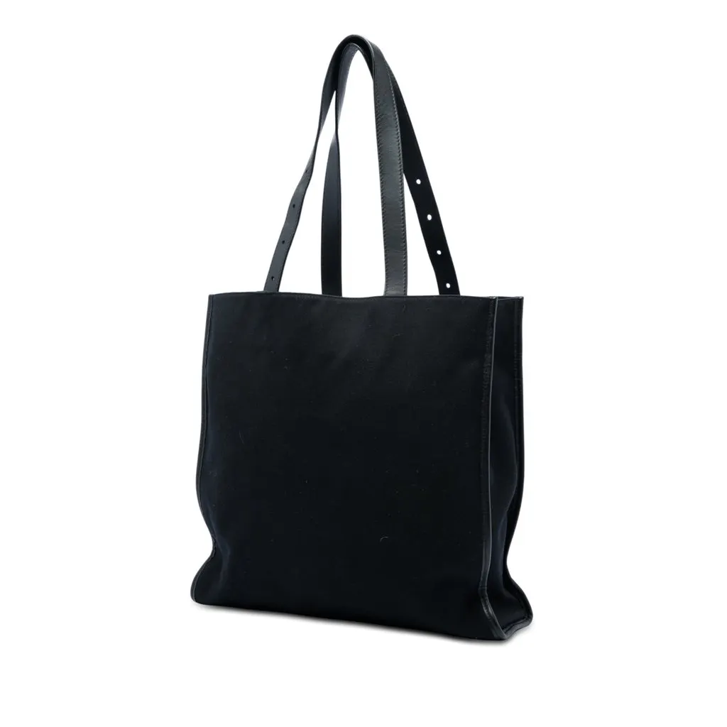 Fendi Canvas Logo Patch Tote Black Very good - Back View