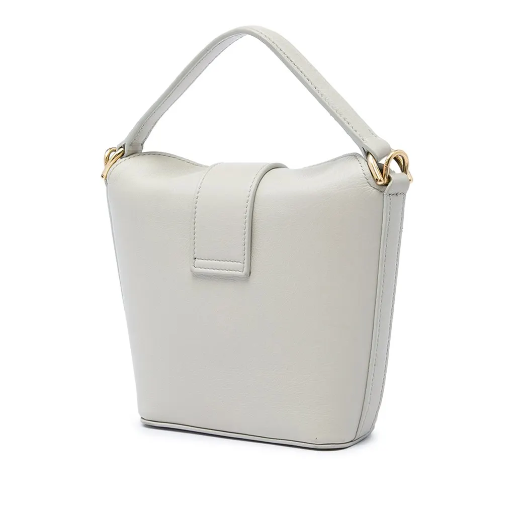 Celine Mini Calfskin Triomphe Bucket Bag Grey Leather Very good - Back View
