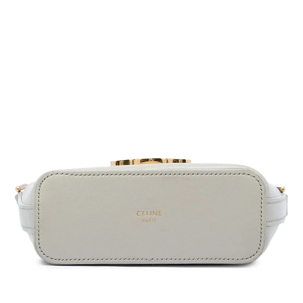 Celine Mini Calfskin Triomphe Bucket Bag Grey Leather Very good - Inside View