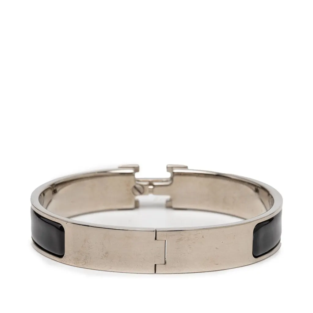 Hermès Narrow Enamel Clic Clac H Bracelet PM Black Very good - Inside View