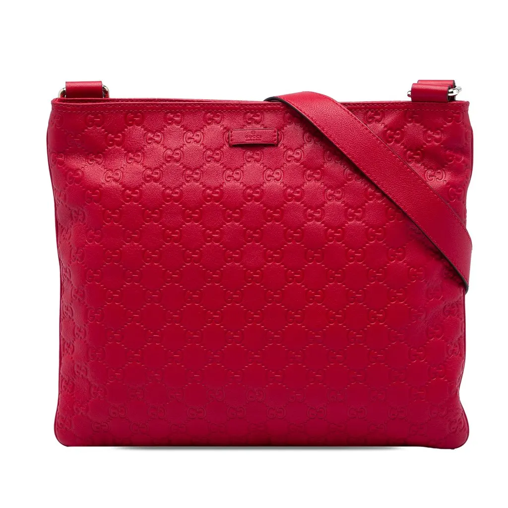 Gucci Guccissima Crossbody Red Leather Very good - Front View