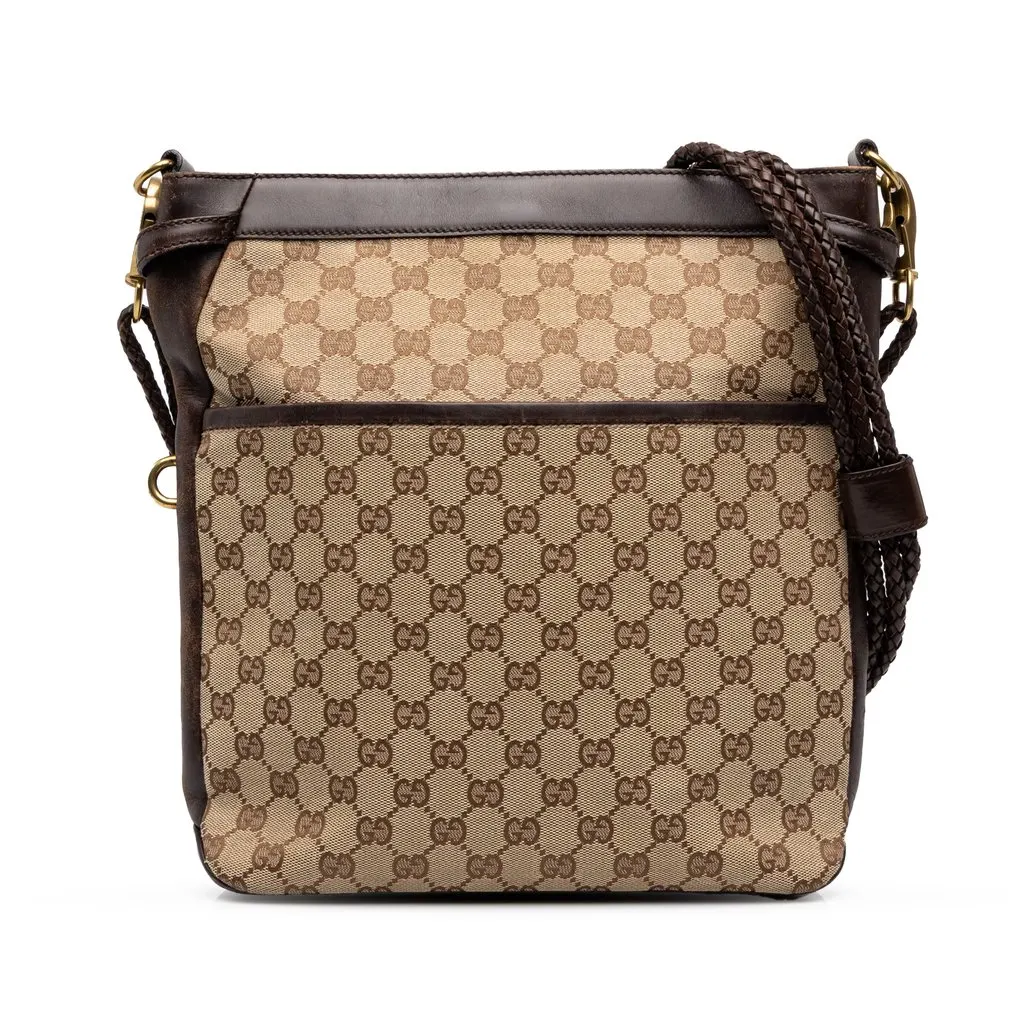 Gucci GG Canvas Crossbody Beige Canvas Very good - Front View