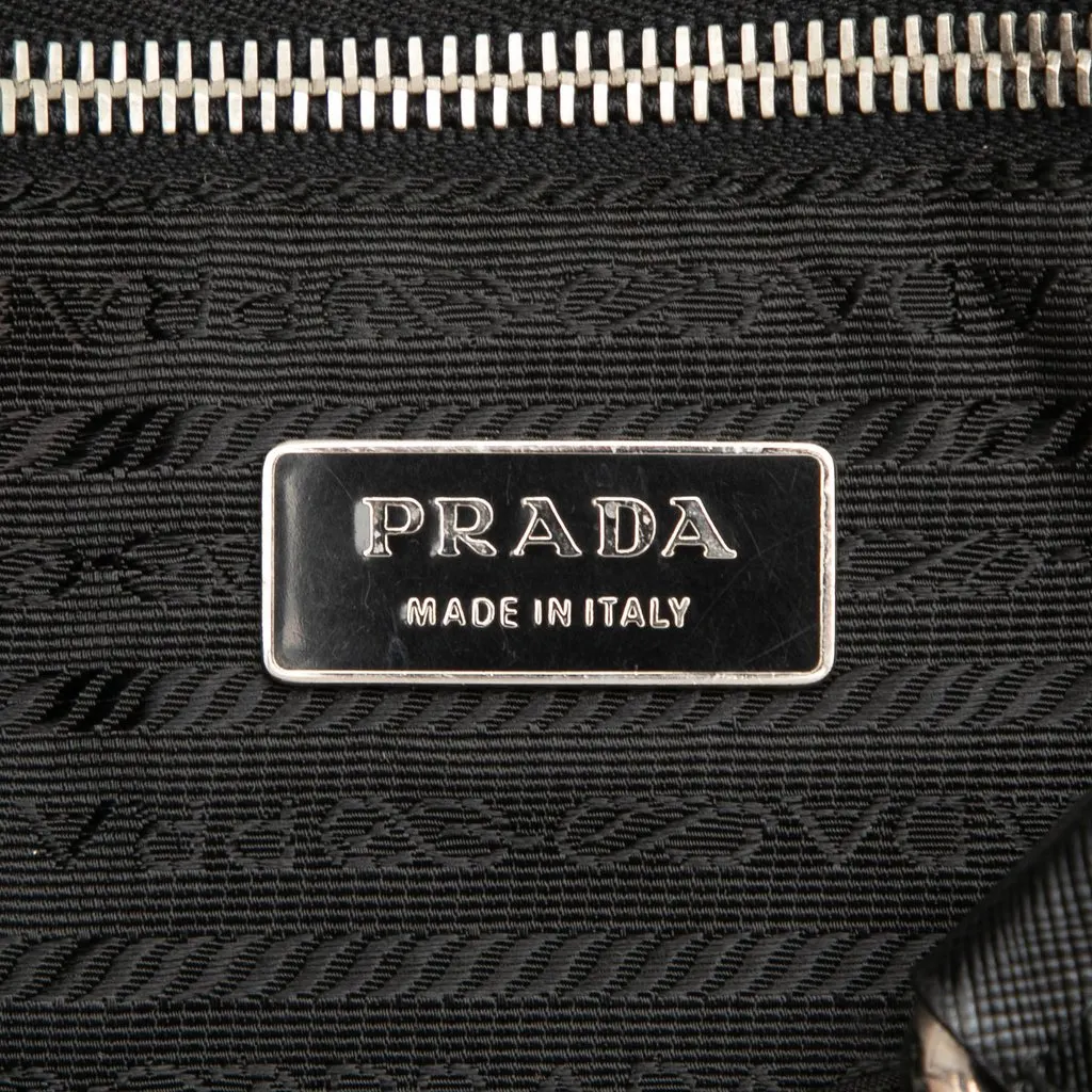 Prada Saffiano Trimmed Tessuto Tote Black Very good - Box View