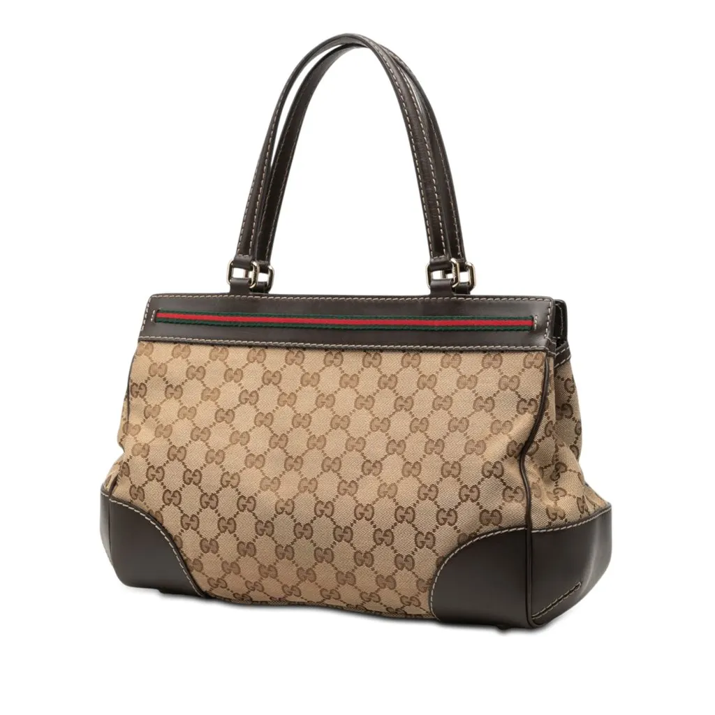 Gucci GG Canvas Web Mayfair Tote Beige Very good - Back View
