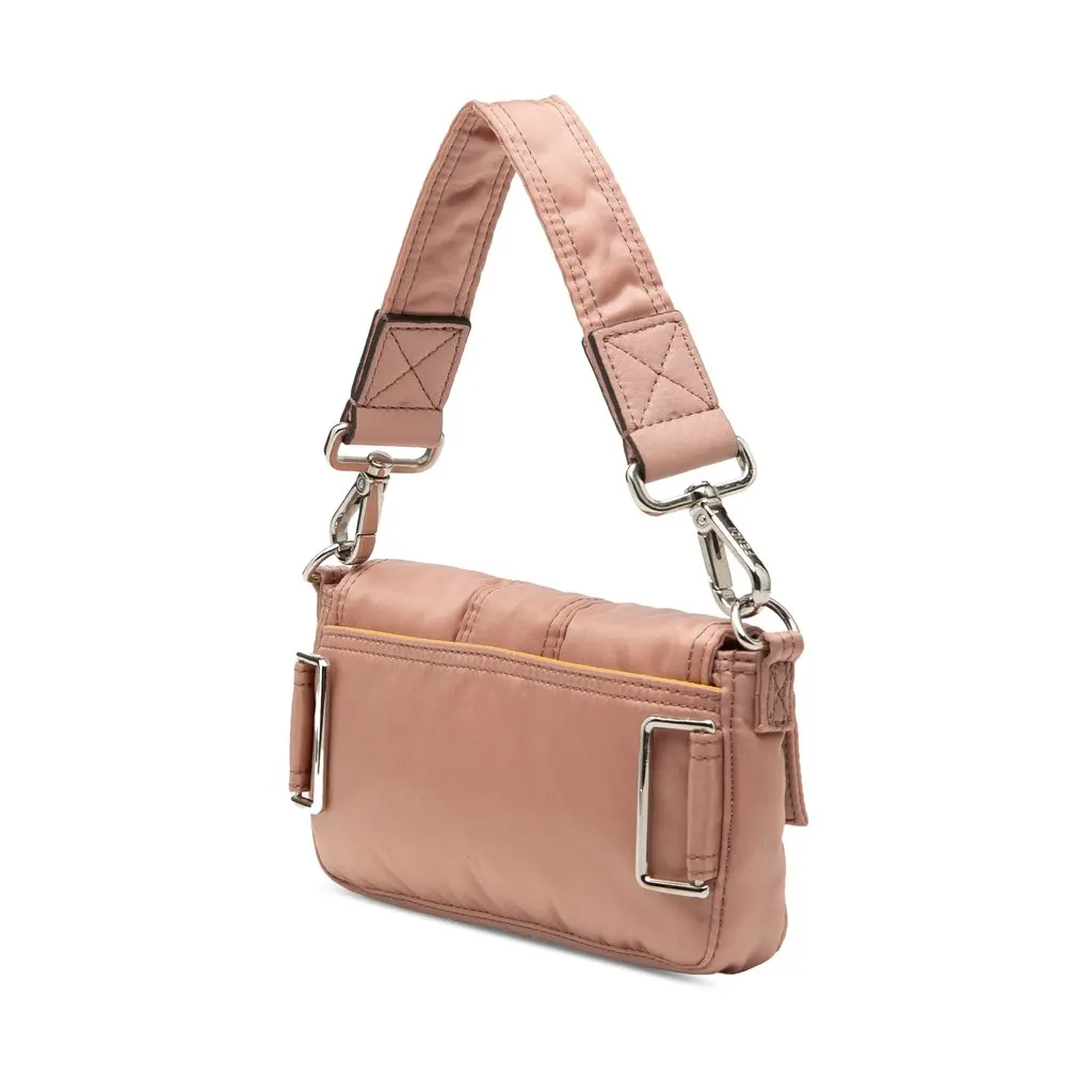 Fendi Porter Yoshida Nylon Baguette Satchel Pink Very good - Back View