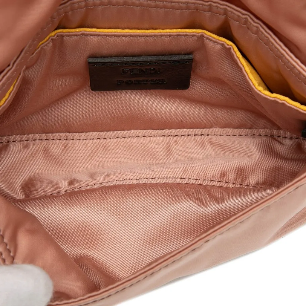 Fendi Porter Yoshida Nylon Baguette Satchel Pink Very good - Model View