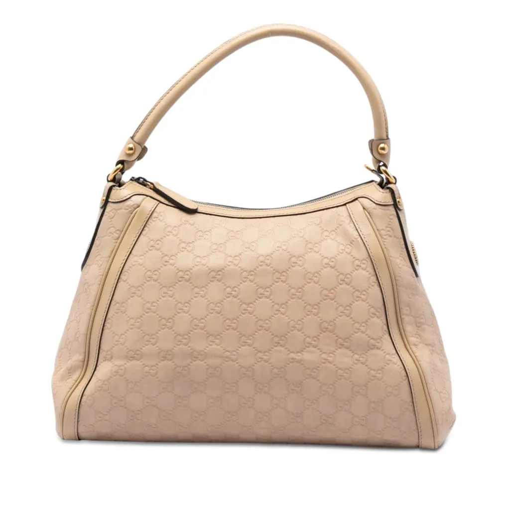 Gucci Guccissima Scarlett Shoulder Bag Beige Leather Very good - Front View