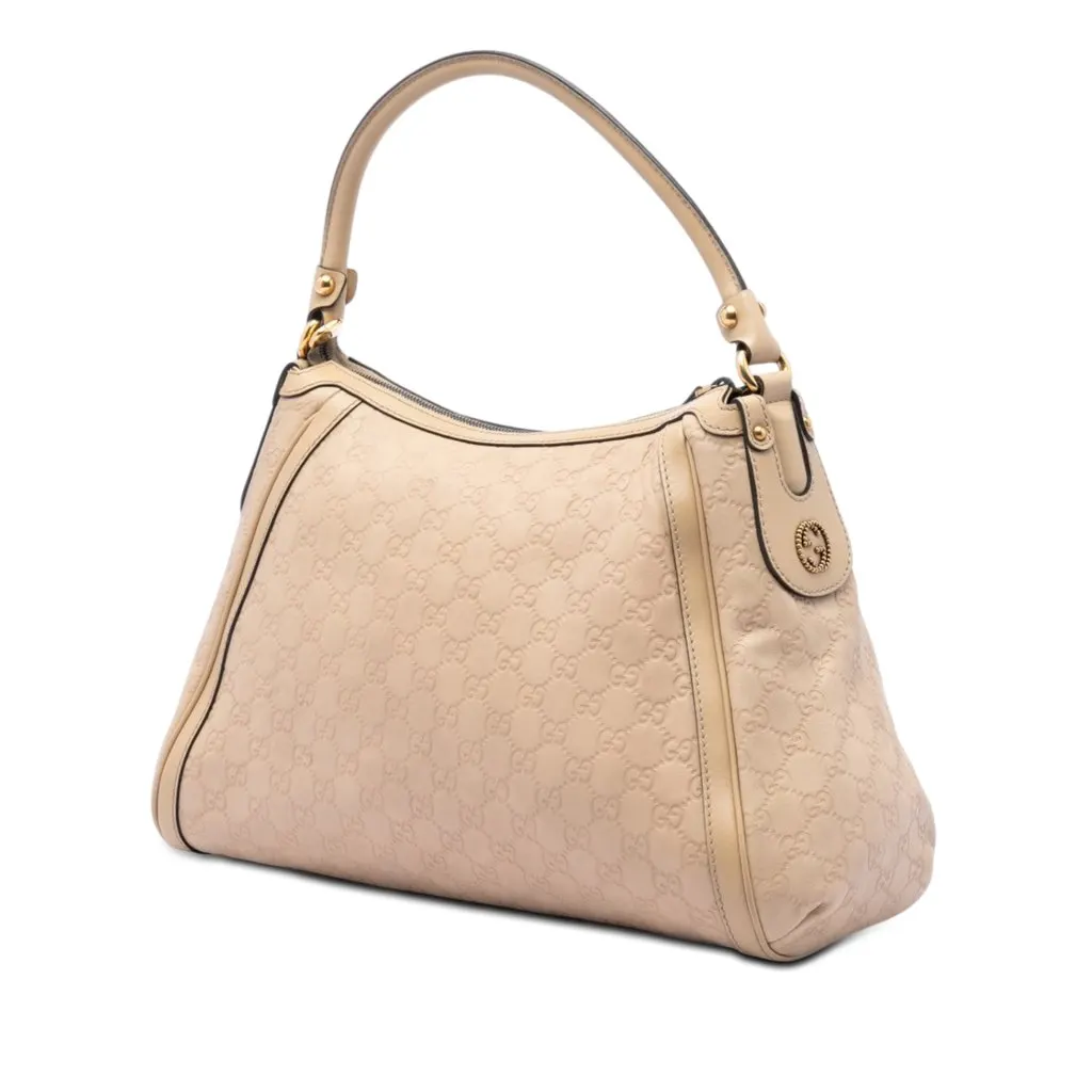 Gucci Guccissima Scarlett Shoulder Bag Beige Leather Very good - Back View