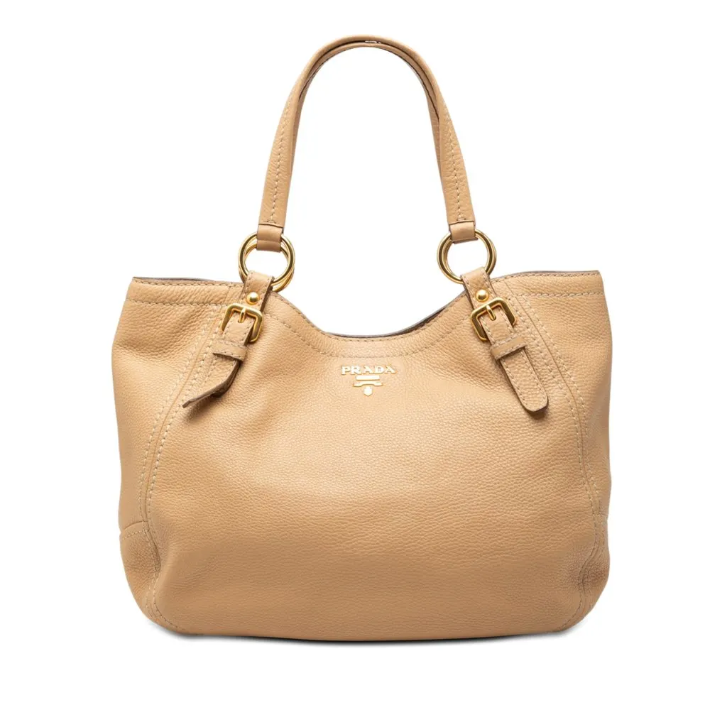 Prada Vitello Daino Tote Beige Leather Very good - Front View