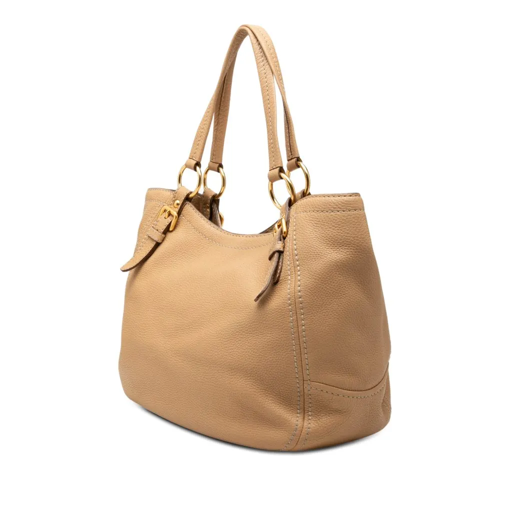 Prada Vitello Daino Tote Beige Leather Very good - Back View