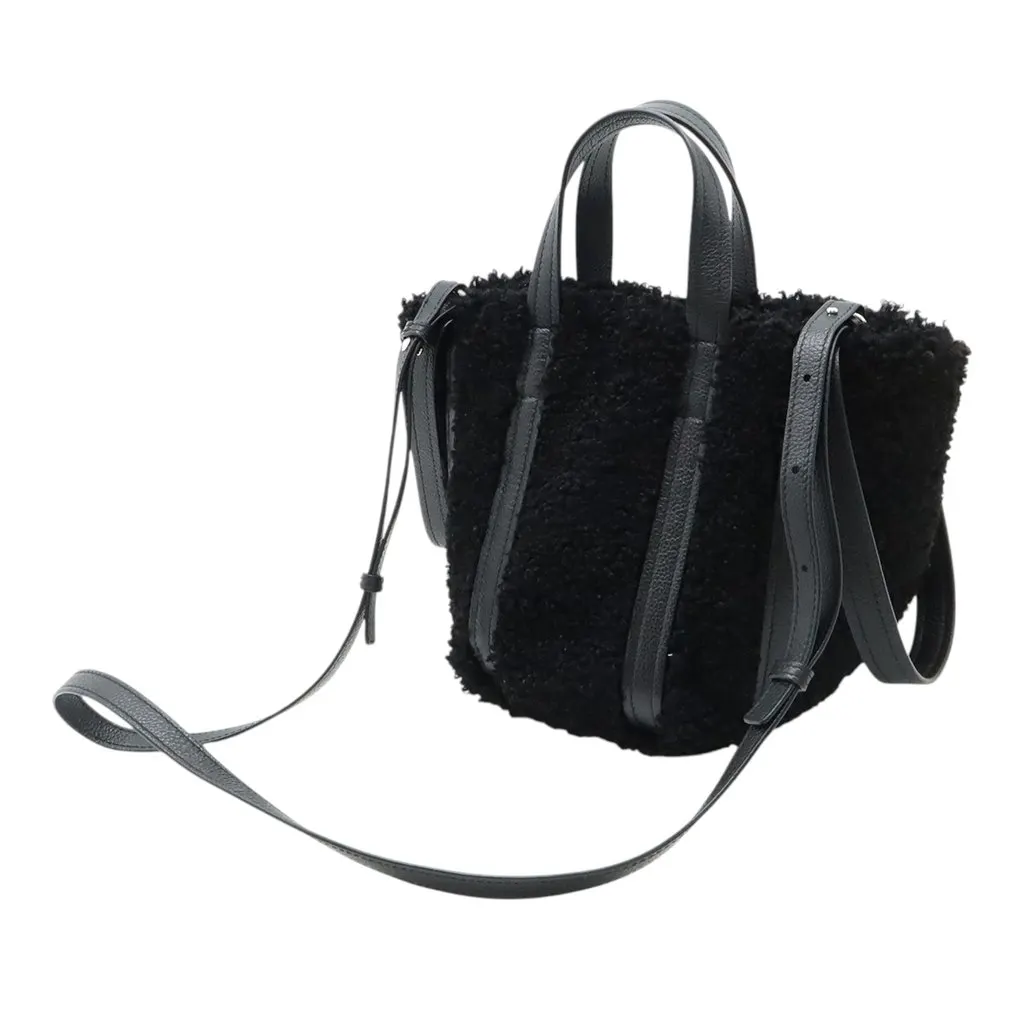 Balenciaga Shearling Everyday North South Tote XS Black Very good - Back View