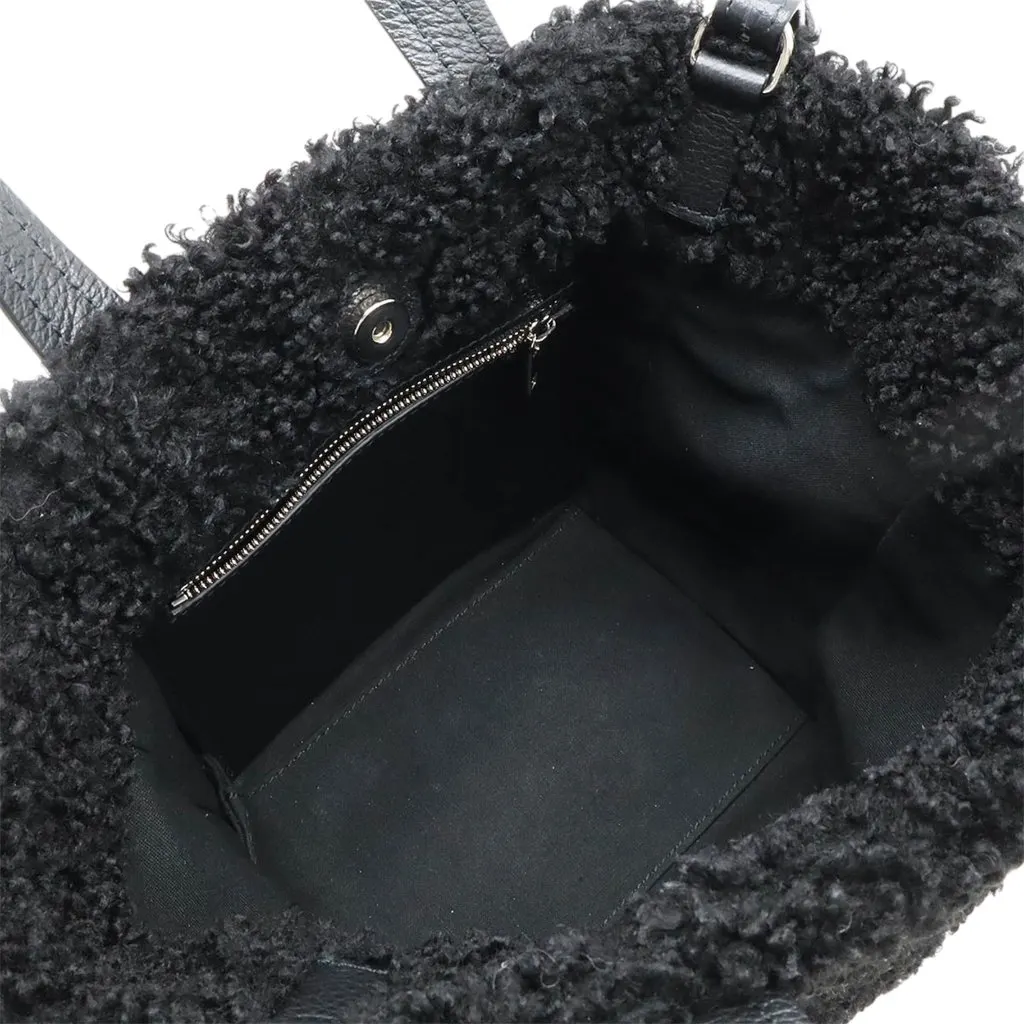 Balenciaga Shearling Everyday North South Tote XS Black Very good - Model View
