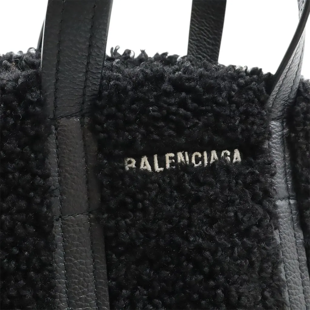 Balenciaga Shearling Everyday North South Tote XS Black Very good - Box View