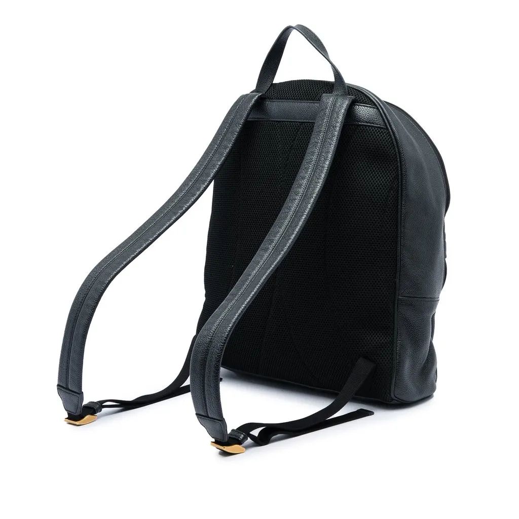 Gucci Leather Logo Backpack Black Leather Very good - Back View